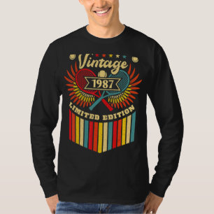Camiseta Tenis 35 Años Hombres Mujeres Vintage 1987 Tenis