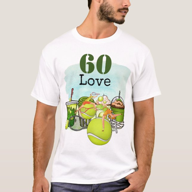 Camiseta Tenis 60.º Nacimiento número de baloncesto amor (Anverso)