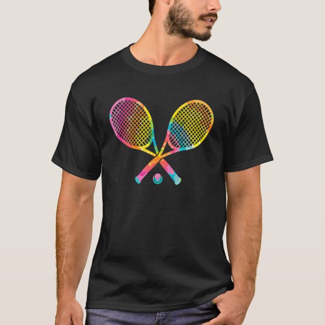 Camiseta Tenis de hippie de arcoiris trippy con tinte (Anverso)