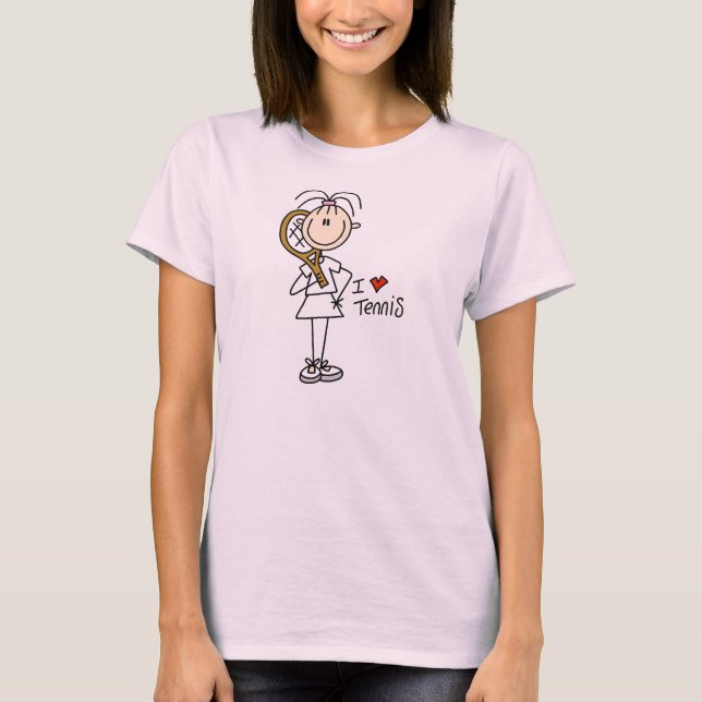 Camiseta Tenis del amor de FigureGirl I del palillo (Anverso)