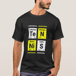Camiseta Tenis divertida Elemento de tabla periódica Tensió