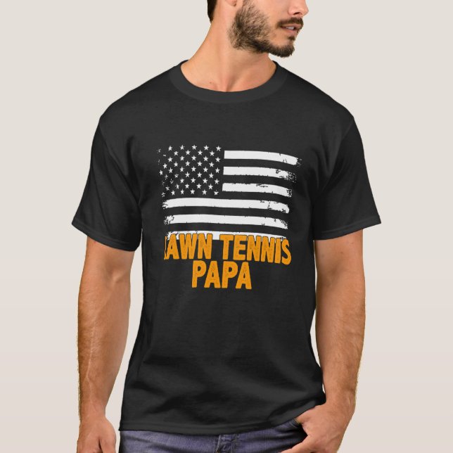 Camiseta Tenis en el jardín papá, papá, bandera estadounide (Anverso)