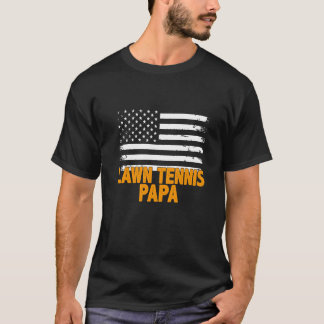 Camiseta Tenis en el jardín papá, papá, bandera estadounide