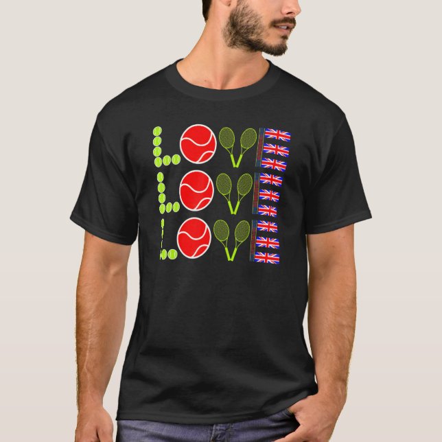 Camiseta Tenis Esposo del Reino Unido papá mamá ama deporte (Anverso)