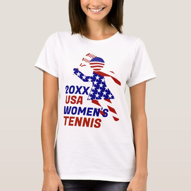 Camiseta TENIS FEMENINO Patriótico DE EEUU (Anverso)