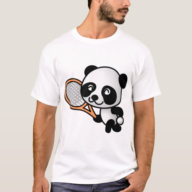 Camiseta Tenis Jugando Panda (Anverso)