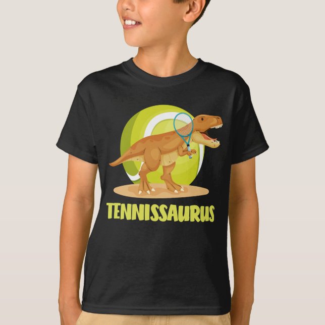 Camiseta Tenis jugando Trex Funny Dino Sport (Anverso)