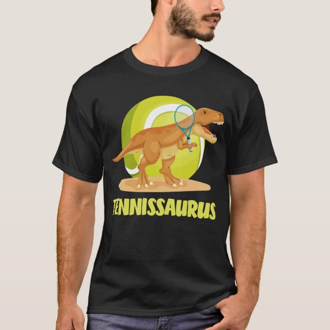 Camiseta Tenis jugando Trex Funny Dino Sport (Anverso)