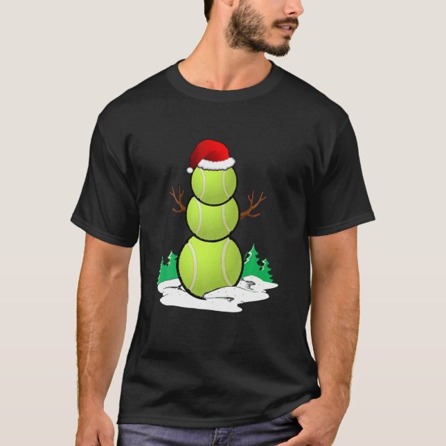 Camiseta Tenis Snowman Balls Navidades Pajama Regalos Hombr (Anverso)