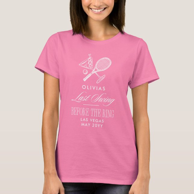 Camiseta Tenis Último Swing Antes de la Despedida de Solter (Anverso)