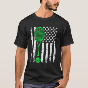 Camiseta Tenis vintage St Patricks Día Bandera Estadouniden