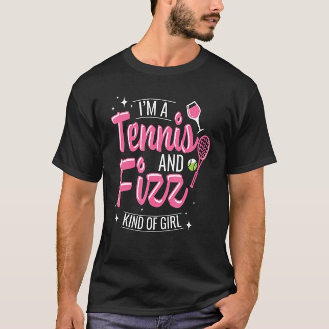 Camiseta Tenis Y Fizz Bola De Tenis De Champán De Champán (Anverso)