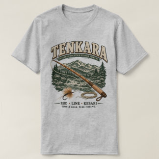 Camiseta Tenkara – Vintage Japonés Fly Fishing Gris