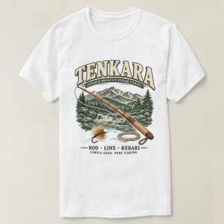 Camiseta Tenkara – Vintage japonés pesca con mosca blanca