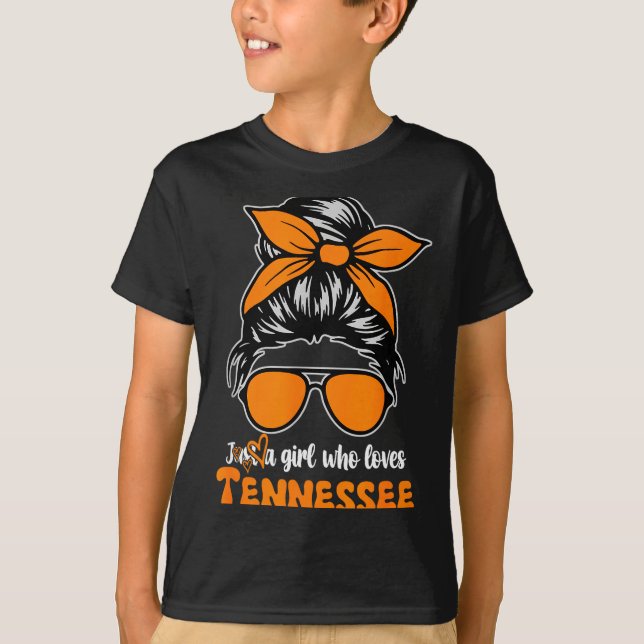 Camiseta Tennessee Cowgirl Gingham Bun Tn Orange State Wome (Anverso)