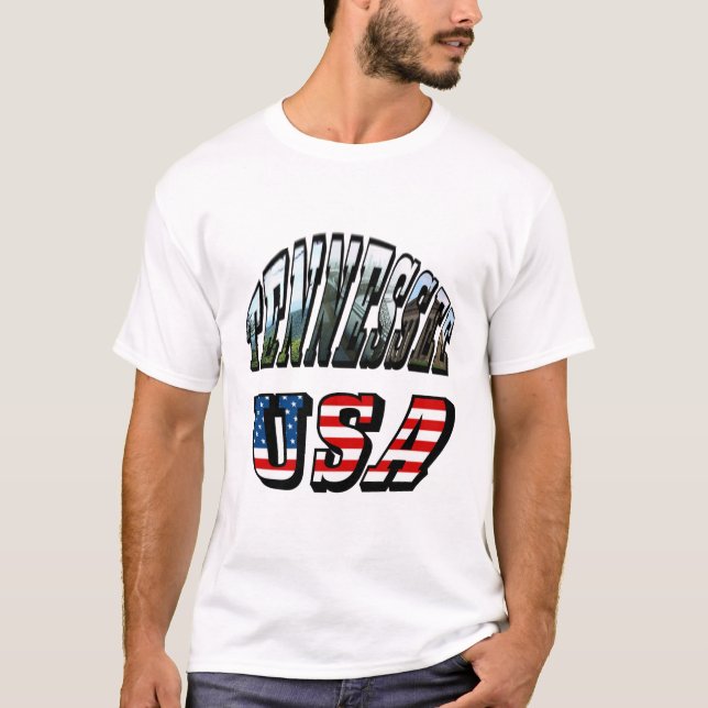 Camiseta Tennessee y USA Picture Text (Anverso)
