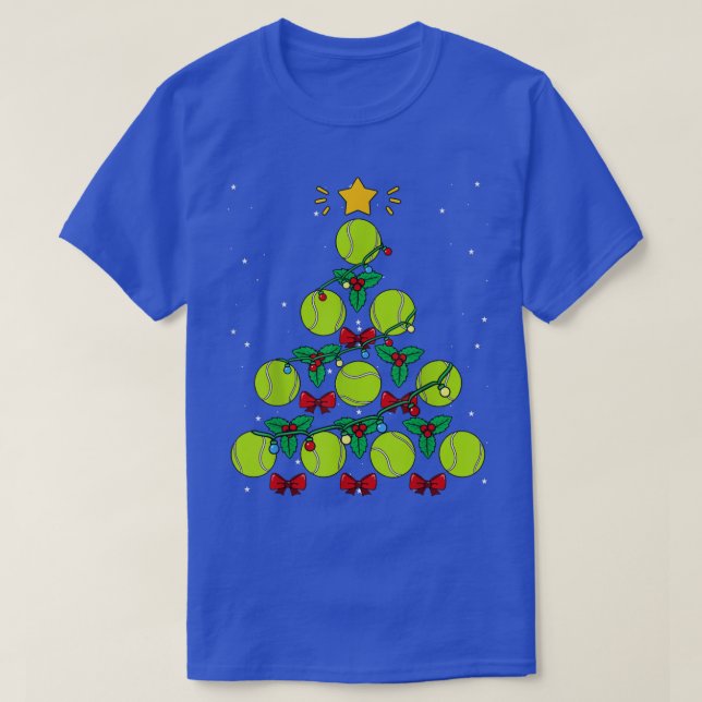 Camiseta Tennis Ball Christmas Tree Racket Game Sport Nativ (Diseño del anverso)