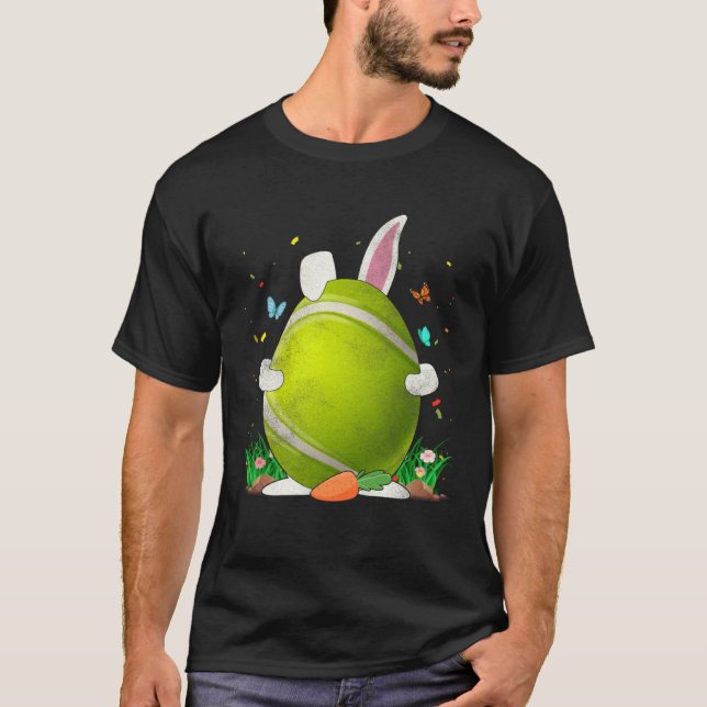 Camiseta Tennis Ball Egny Bunny Ears Feliz Día de Pascua Ho (Anverso)