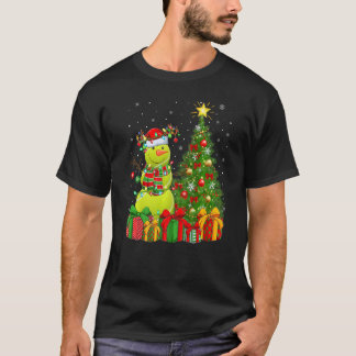Camiseta Tennis Ball Snowman Lights Xmas Tree Santa Tennis 