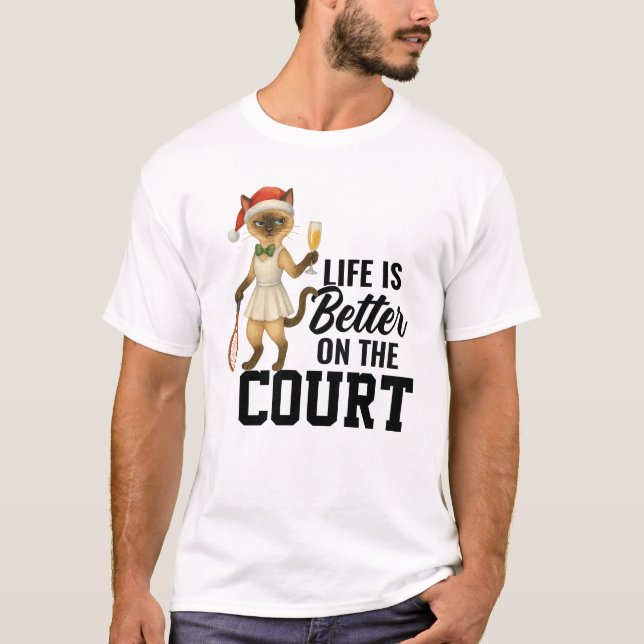 Camiseta Tennis Christmas themed for Cat lovers (Anverso)