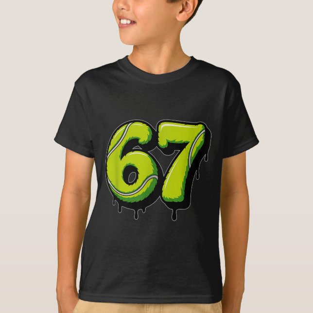 Camiseta Tennis Drip Number 67 Or 67th Birthday Six Seven  (Anverso)