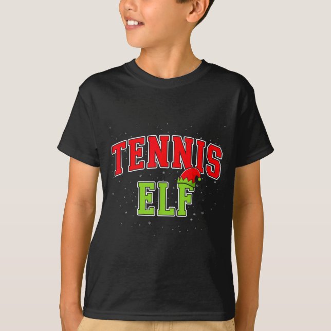 Camiseta Tennis Elf Christmas Family Matching Group Xmas  (Anverso)