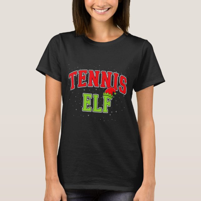 Camiseta Tennis Elf Christmas Family Matching Group Xmas  (Anverso)