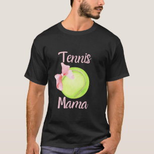 Camiseta Tennis Mom Mama Pink Bow Coquette Preppy Estética