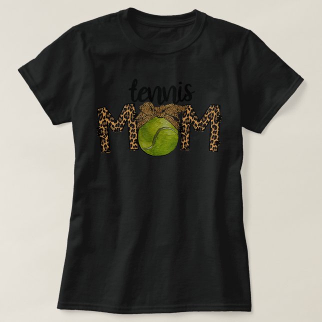 Camiseta Tennis Mom Tennis Leopard Headband Sport Mom (Diseño del anverso)
