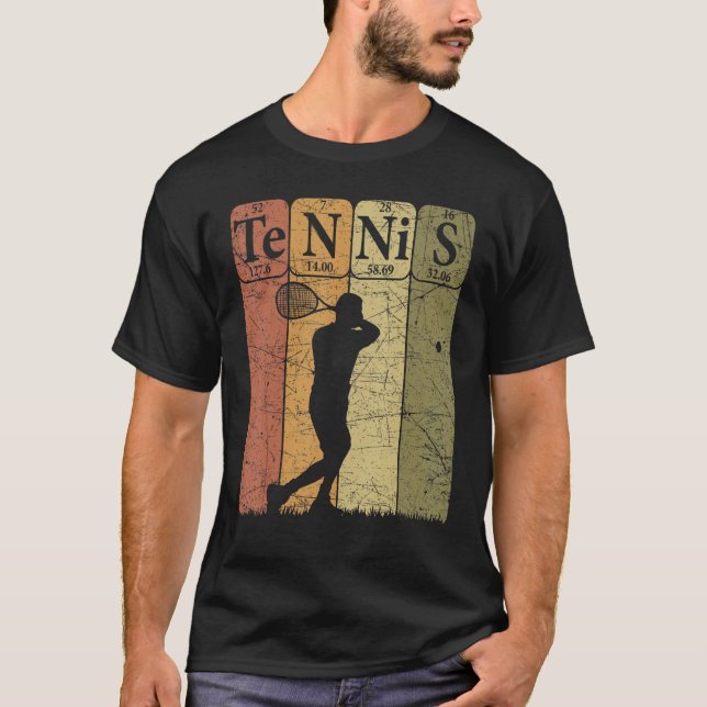 Camiseta Tennis Periodic Table Elements Tennis Player Nerd  (Anverso)