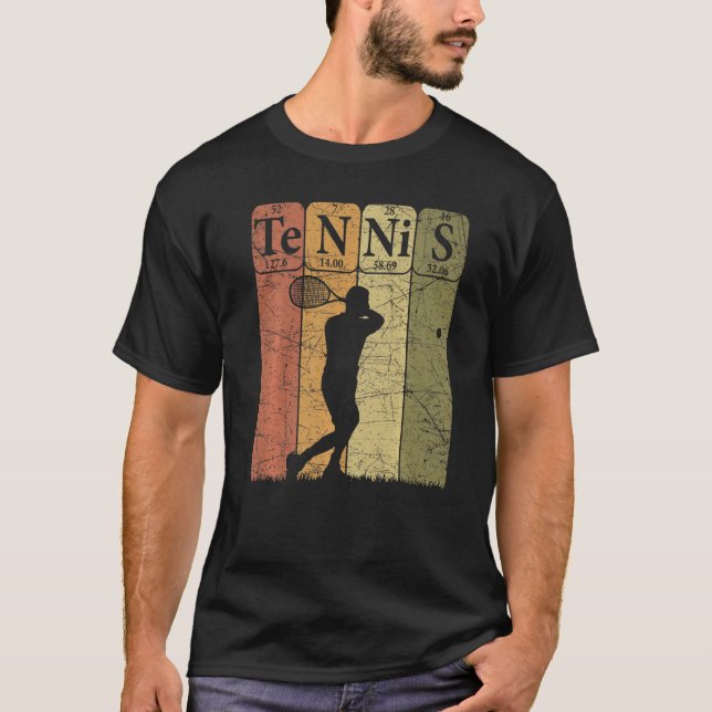 Camiseta Tennis Periodic Table Elements Tennis Player Nerd  (Anverso)