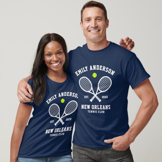 Camiseta Tennis Personalizado Club Nombre Ball Racket (Subido por el creador)