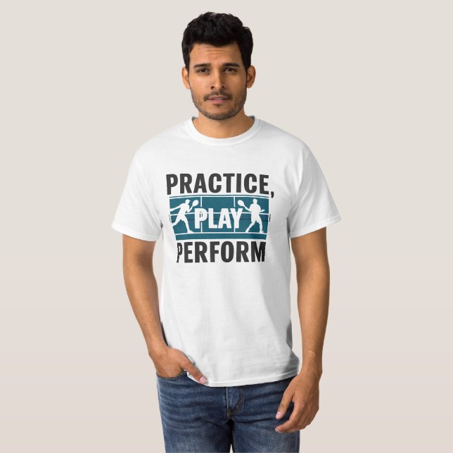Camiseta Tennis - Practice play perform (Anverso completo)