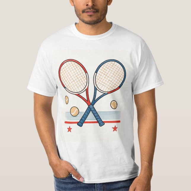 Camiseta Tennis racket with American themed (Anverso)