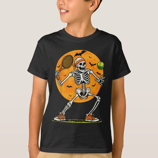 Camiseta Tennis Skeleton Soky Boys Funny Halloween Tennis P (Anverso)