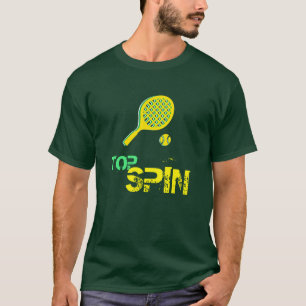 Camiseta Tennis Sport Pop Art, Green & Yellow Racket & Ball