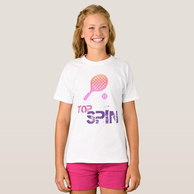 Camiseta Tennis Sport Pop Art, Raca rosa y púrpura y bola (Anverso completo)