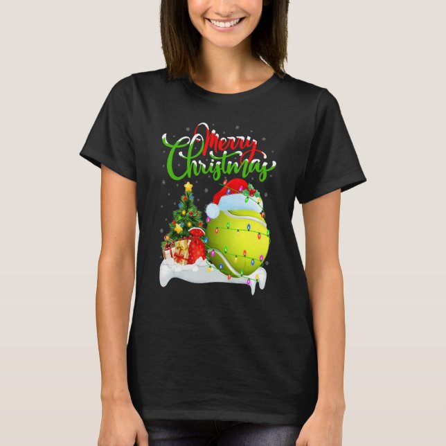 Camiseta Tennis Sports   Xmas Decorations Santa Tennis Chri (Anverso)