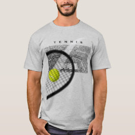 Camiseta Tennis Tournament With Racket Hitting Ball In Moti