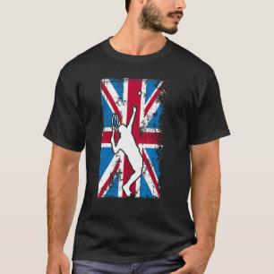 Camiseta Tennis Uk Flag Reino Unido Silhouette