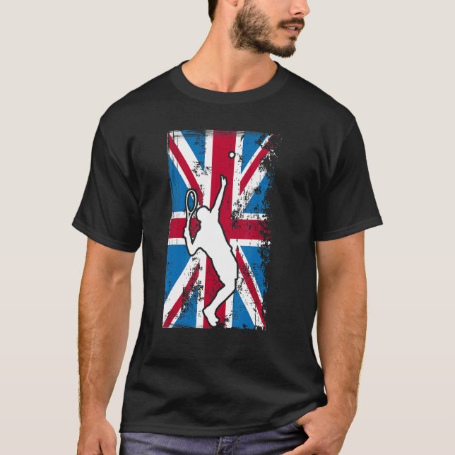 Camiseta Tennis Uk Flag Reino Unido Silhouette (Anverso)
