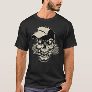 Camiseta Tennis Vintage Big Skull Skeleton Head Tennis Ball