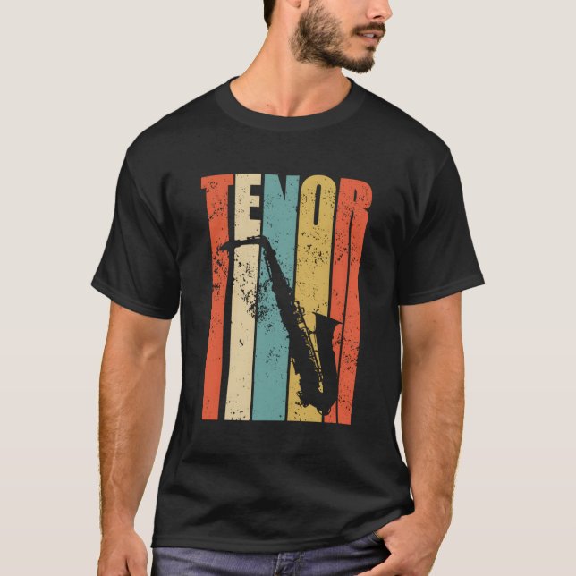 Camiseta Tenor vintage saxofón (Anverso)