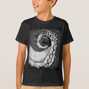 Camiseta Tentáculo de pulpo nautico blanco y negro vintage