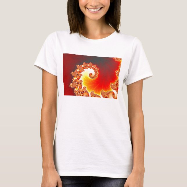 Camiseta Tentáculo llameante - arte del fractal (Anverso)