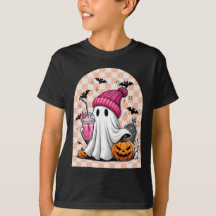 Camiseta Tentador de café con ghost Ghost Halloween Checker