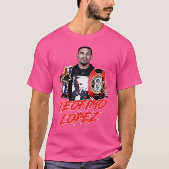 Camiseta Teofimo Lopez 4 Cinturones Campeón Ligero (Anverso)