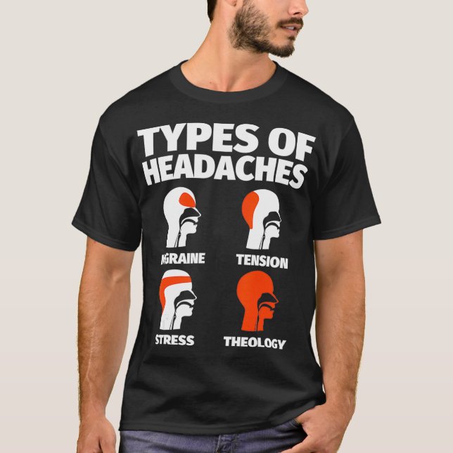 Camiseta Teología Divertida Dice Dolor de Cabeza Meme (Anverso)