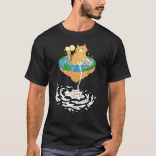 Camiseta Teoría de la Tierra Plana Vía Láctea Gato Profesor