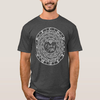 Camiseta Teoría musical de jazz clásico Firma de clave círc